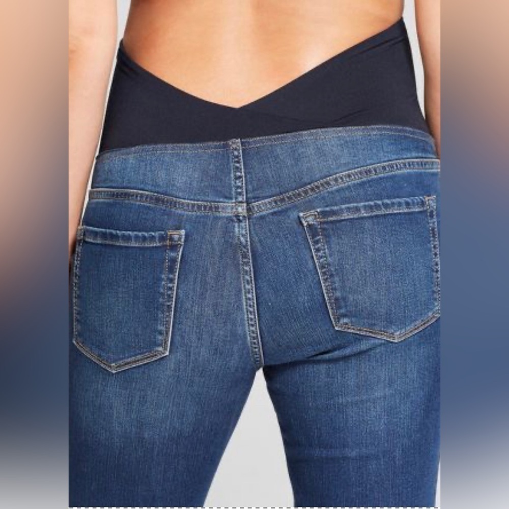 Over Belly Maternity Jeggings - Isabel Maternity Ingrid & Isabel Dark Wash - 8 - Picture 4 of 15